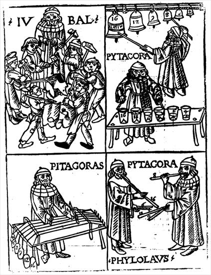 Filozofia, filozofowie starożytni - obrazy - Gaffurio_Pythagoras - Drzeworyt z 1492 1480 przedstawiający Pitagorasa.png