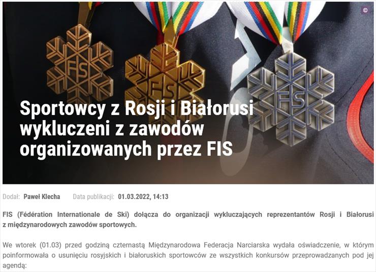  Sport - 2022-03-01 Sportowcy z Rosji i Białorusi wykluczeni z zawodów organizowanych przez FIS Poinformowani....png